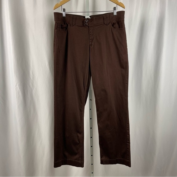 Just My Size 16W Fudge Stripe Dress Pant Career Teacher Y2K Retro Straight Leg - Picture 1 of 6